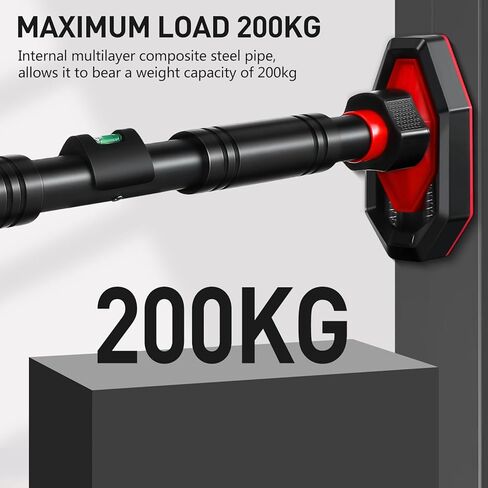 Pull Up Bar Adjustable 25.5 to 39.3 Inches Width Locking Mechanism Indoor Gym Equipment, Portable Strength Training Bar for Home Fitness, Max Load 440lbs, Black in Saudi Arabia