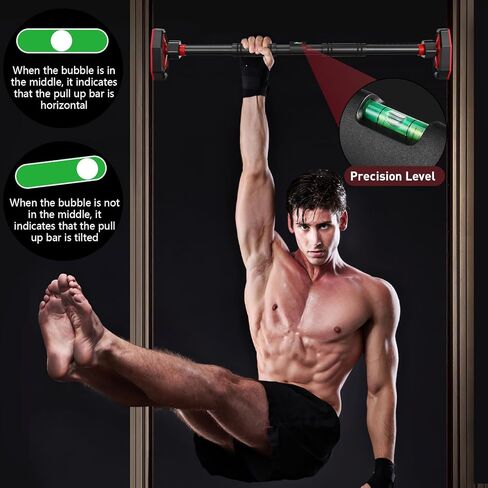 Pull Up Bar Adjustable 25.5 to 39.3 Inches Width Locking Mechanism Indoor Gym Equipment, Portable Strength Training Bar for Home Fitness, Max Load 440lbs, Black in Saudi Arabia
