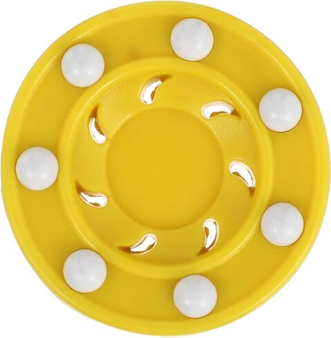 Luxshiny Roller Hockey Puck for Training and Competition Synthetic Game Puck for Indoor Outdoor Use Smooth Glide Street Hockey Ball for Practicing Skills and Improving Performance Yellow in Kuwait