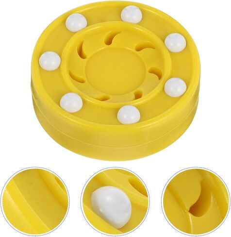 Luxshiny Roller Hockey Puck for Training and Competition Synthetic Game Puck for Indoor Outdoor Use Smooth Glide Street Hockey Ball for Practicing Skills and Improving Performance Yellow in Kuwait