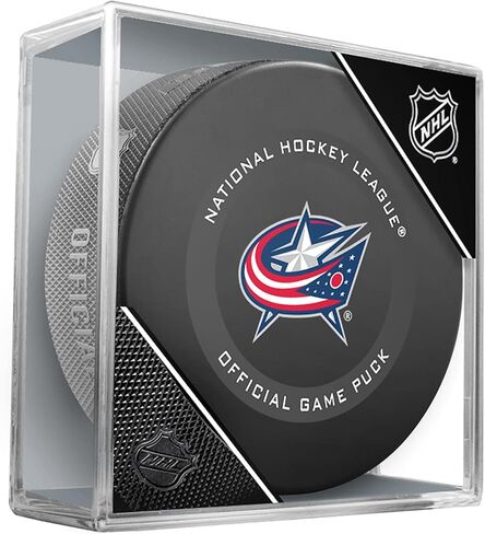 Columbus Jackets Unsigned InGlasCo 2019 Model Official Game Puck - Unsigned Pucks in Saudi Arabia