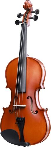 ADM Acoustic Violin for Beginner 4/4 Full Size Violin Set Solid Wood Ebony for Adult Teen Student Starter Kit with Hard Case, Rosin, Shoulder Rest, Bow, Music Stand, Strings, Free Lessons, Matte Brown in Saudi Arabia