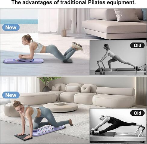 Pilates Board - 2025 Updated Pilates Reformer Machine Set, Multi-Purpose Foldable Pilates Reformer Board for Home, 6 in 1 Pilates Sliding Board in Saudi Arabia