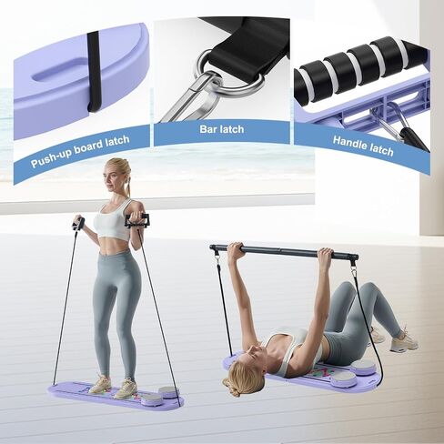 Pilates Board - 2025 Updated Pilates Reformer Machine Set, Multi-Purpose Foldable Pilates Reformer Board for Home, 6 in 1 Pilates Sliding Board in Saudi Arabia