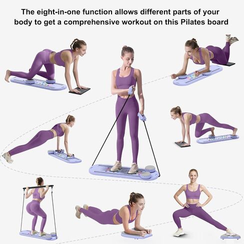 Pilates Board - 2025 Updated Pilates Reformer Machine Set, Multi-Purpose Foldable Pilates Reformer Board for Home, 6 in 1 Pilates Sliding Board in Saudi Arabia