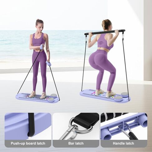Pilates Board - 2025 Updated Pilates Reformer Machine Set, Multi-Purpose Foldable Pilates Reformer Board for Home, 6 in 1 Pilates Sliding Board in Saudi Arabia