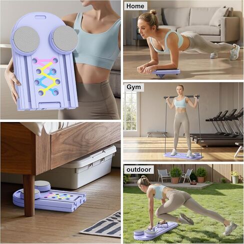 Pilates Board - 2025 Updated Pilates Reformer Machine Set, Multi-Purpose Foldable Pilates Reformer Board for Home, 6 in 1 Pilates Sliding Board in Saudi Arabia
