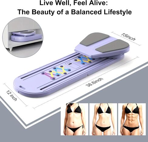 Pilates Board - 2025 Updated Pilates Reformer Machine Set, Multi-Purpose Foldable Pilates Reformer Board for Home, 6 in 1 Pilates Sliding Board in Saudi Arabia