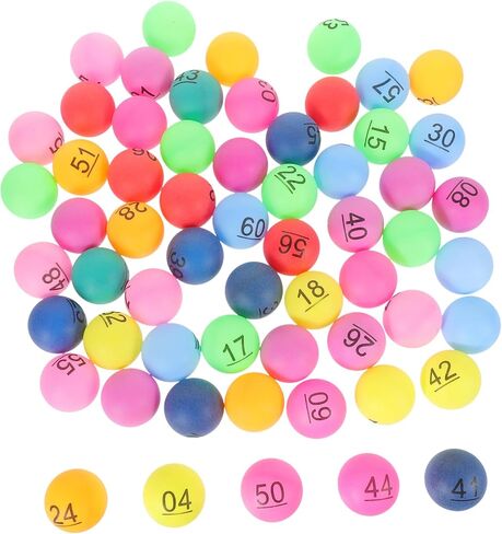 60PCS Bingo Balls Plastic Raffle Drum Game Props for Lottery Party Activities and Group Entertainment in Saudi Arabia