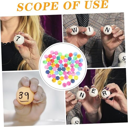 60PCS Bingo Balls Plastic Raffle Drum Game Props for Lottery Party Activities and Group Entertainment in Saudi Arabia