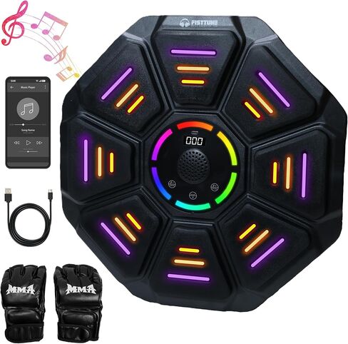 Music Boxing Machine for Kids & Adults 10 Modes 9 Speeds,boxing music workout machine,Boxing Machine with Gloves,LED Electronic Bluetooth Wall Mounted Musical Punching Pad Training GYM Indoor Exercise in Saudi Arabia
