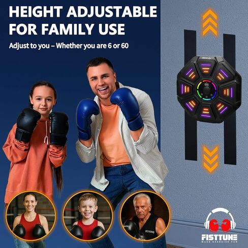 Music Boxing Machine for Kids & Adults 10 Modes 9 Speeds,boxing music workout machine,Boxing Machine with Gloves,LED Electronic Bluetooth Wall Mounted Musical Punching Pad Training GYM Indoor Exercise in Saudi Arabia