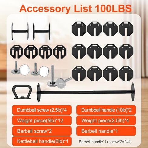 مجموعات دمبل قابلة للتعديل 100/160/180 رطل، هيكل فولاذي متين، مجموعة دمبل أوزان مجانية مع مقبض حديد/كيتل بيل، تمارين لياقة بدنية متعددة الوظائف 3 في 1 للصالة الرياضية المنزلية مناسبة للرجال/النساء 50/80/90LBSX2 in Kuwait