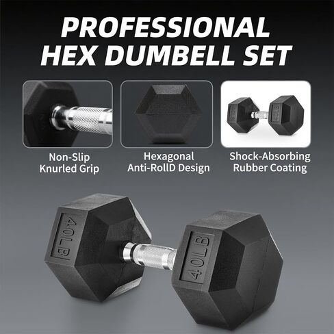 350/450/550 lbs Hex Weight Dumbbell Sets with Rack 5-50 lbs Hand Weights for Strength Training for Home Gyms Men Women Rubber Iron Rubber Coated Exercise & Fitness Muscle in Saudi Arabia