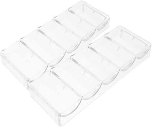 GALPADA Acrylic Poker Chip Tray Holder 2pcs Poker Chip Organizer for Game Night for Home Use in Kuwait