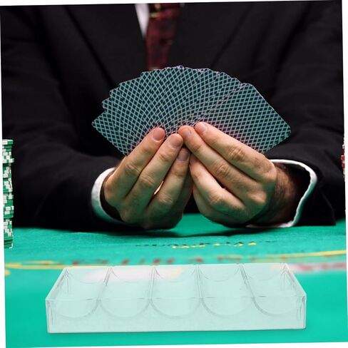 GALPADA Acrylic Poker Chip Tray Holder 2pcs Poker Chip Organizer for Game Night for Home Use in Kuwait