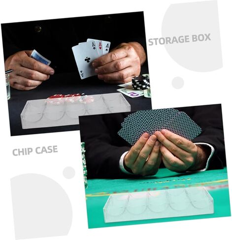 GALPADA Acrylic Poker Chip Tray Holder 2pcs Poker Chip Organizer for Game Night for Home Use in Kuwait