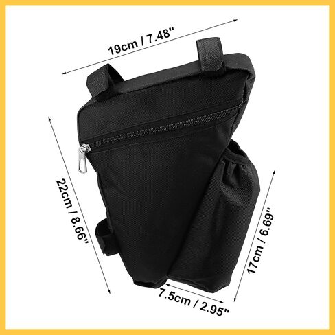 Bike Triangle Frame Bag Front Pouch Cycling Bicycle Wedge Tube Storage Bag with Bottle Holder for Road Mountain Bikes Black Auto Replacement Parts in Saudi Arabia