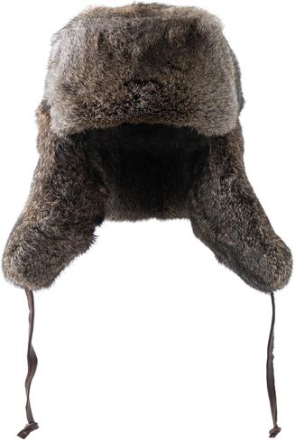 Unisex Russian Ushanka Classic Trapper Boomber Rabbit Fur Hat Real Fur Aviator Hat for Cold Winter in Saudi Arabia
