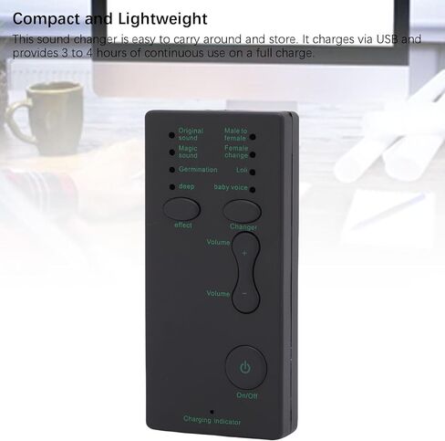 ASHATA Portable Voice Changer, 4 Sound Effects, Changes USB Rechargeable 3.5mm Interface, for Smartphones PCs Tablets Gaming Consoles in Saudi Arabia