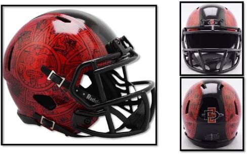 San Diego State Aztecs Revolution SPEED Mini Football Helmet - New in Riddell Box - Aztec Calendar in Saudi Arabia