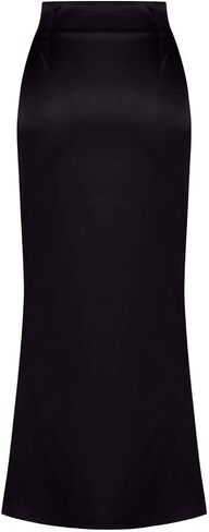 Women's Fall Skirts Comfy Solid Color Satin Skirt High Waist Bodycon Dress Casual A Line Maxi Skirt in Saudi Arabia