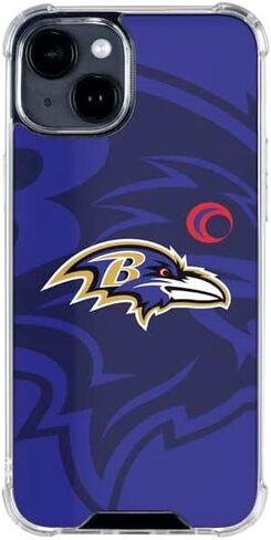 Skinit Clear Phone Case Compatible with iPhone 14 - Officially Licensed NFL Baltimore Ravens Double Vision Design in Saudi Arabia