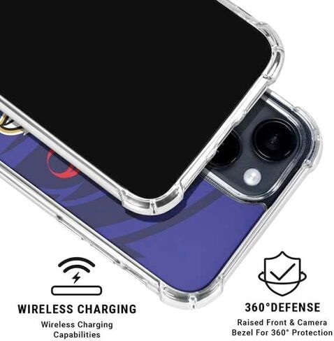 Skinit Clear Phone Case Compatible with iPhone 14 - Officially Licensed NFL Baltimore Ravens Double Vision Design in Saudi Arabia