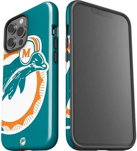 حافظة هاتف Skinit Impact متوافقة مع iPhone 15 Pro Max - تصميم شعار كبير مرخص رسميًا من NFL Miami Dolphins in Saudi Arabia
