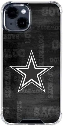 Skinit Clear Phone Case Compatible with iPhone 14 Plus - Officially Licensed NFL Dallas Cowboys Black & White Design in Saudi Arabia