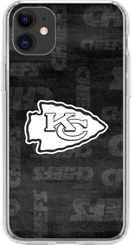Skinit Clear Phone Case Compatible with iPhone 11 - Officially Licensed NFL Kansas City Chiefs Black & White Design in Saudi Arabia