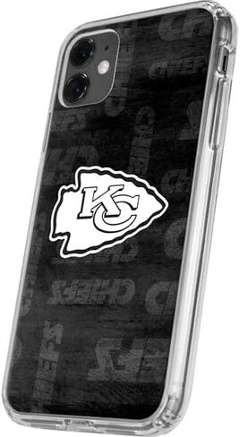 Skinit Clear Phone Case Compatible with iPhone 11 - Officially Licensed NFL Kansas City Chiefs Black & White Design in Saudi Arabia