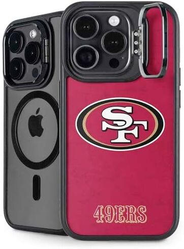 Skinit Kickstand Phone Case Compatible with iPhone 14 Pro - Officially Licensed NFL San Franciso 49ers Black & White Design in Saudi Arabia