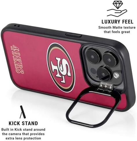 Skinit Kickstand Phone Case Compatible with iPhone 14 Pro - Officially Licensed NFL San Franciso 49ers Black & White Design in Saudi Arabia