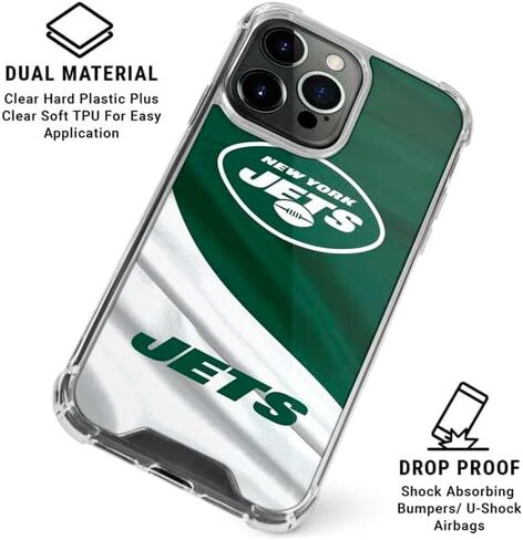 Skinit Clear Phone Case Compatible with iPhone 16 Pro Max - Officially Licensed NFL New York Jets Design in Saudi Arabia
