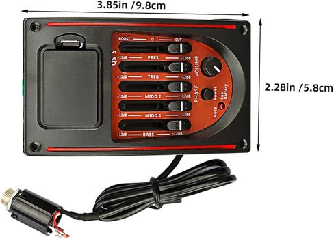 1set Acoustic Guitar Pickup Equalizer Eq for Enhanced Easy Use Interface for Musicians Construction for All Skill Levels in Saudi Arabia
