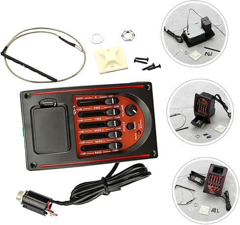 1set Acoustic Guitar Pickup Equalizer Eq for Enhanced Easy Use Interface for Musicians Construction for All Skill Levels in Saudi Arabia