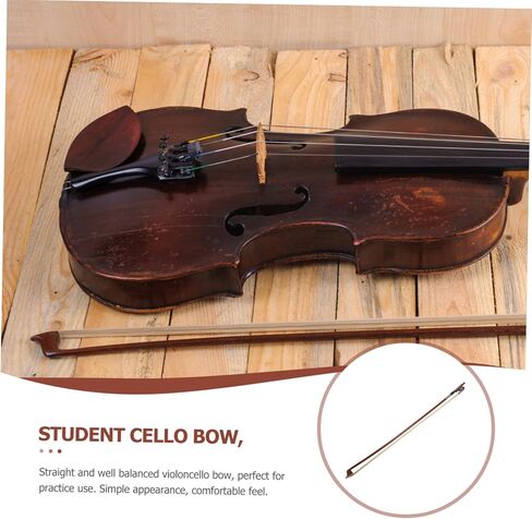 Vaguelly Professional Cello Bow Horsetail Hair Handmade Brazilwood Accessory for Beginners and Advanced Players for Practice and Performance in Saudi Arabia
