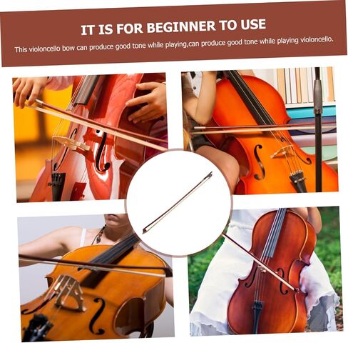 Vaguelly Professional Cello Bow Horsetail Hair Handmade Brazilwood Accessory for Beginners and Advanced Players for Practice and Performance in Saudi Arabia