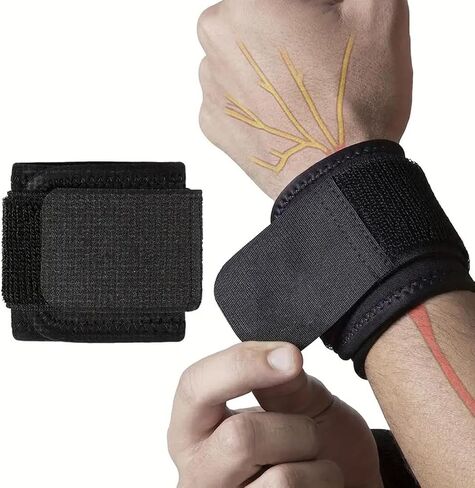 Adjustable Sports Wrist Brace Support Wrap - Pair of Sweatproof, Breathable and Anti Slip Wristband Compression Sleeves for Weightlifting, Gym, Cross Training, Arthritis Relief in Saudi Arabia