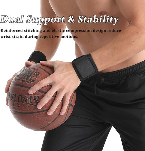 Adjustable Sports Wrist Brace Support Wrap - Pair of Sweatproof, Breathable and Anti Slip Wristband Compression Sleeves for Weightlifting, Gym, Cross Training, Arthritis Relief in Saudi Arabia