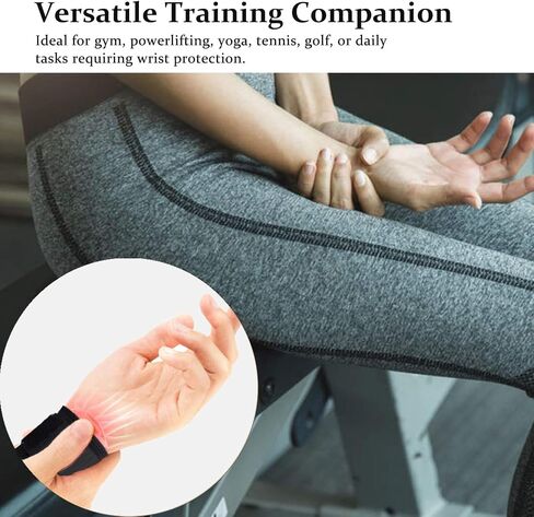 Adjustable Sports Wrist Brace Support Wrap - Pair of Sweatproof, Breathable and Anti Slip Wristband Compression Sleeves for Weightlifting, Gym, Cross Training, Arthritis Relief in Saudi Arabia