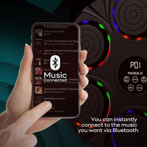 Music Boxing Machine - Punching Machine Wall Mounted - Electronic Target 9 Modes & 9 Speeds - Bluetooth Music Boxing Trainer for Adults and Kids with Boxing Gloves - Boxing Workout Equipment in Saudi Arabia