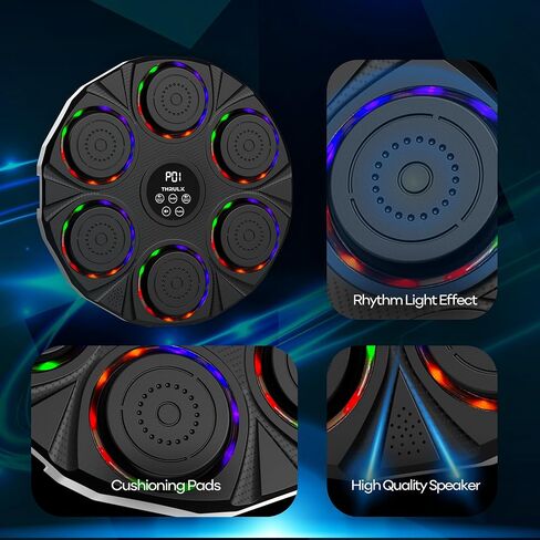 Music Boxing Machine - Punching Machine Wall Mounted - Electronic Target 9 Modes & 9 Speeds - Bluetooth Music Boxing Trainer for Adults and Kids with Boxing Gloves - Boxing Workout Equipment in Saudi Arabia