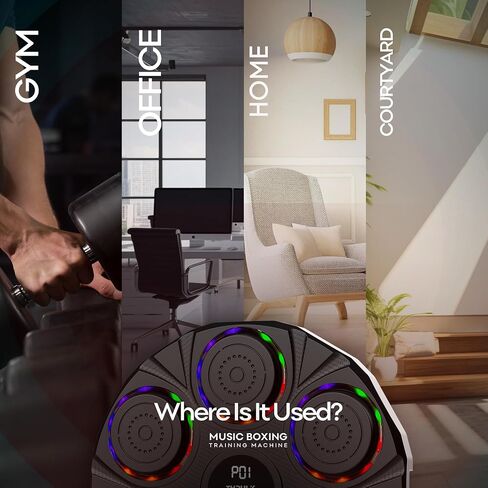 Music Boxing Machine - Punching Machine Wall Mounted - Electronic Target 9 Modes & 9 Speeds - Bluetooth Music Boxing Trainer for Adults and Kids with Boxing Gloves - Boxing Workout Equipment in Saudi Arabia