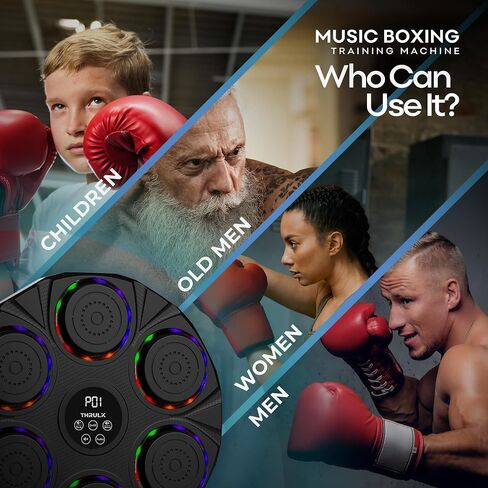 Music Boxing Machine - Punching Machine Wall Mounted - Electronic Target 9 Modes & 9 Speeds - Bluetooth Music Boxing Trainer for Adults and Kids with Boxing Gloves - Boxing Workout Equipment in Saudi Arabia