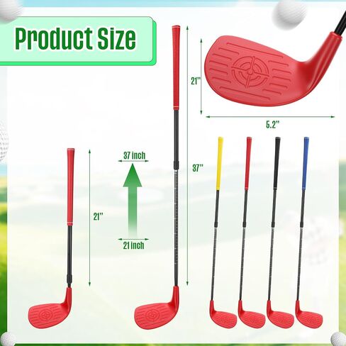 Realspring 4 Pack Backyard Golf Club Set Adjustable Golf Club for Backyard Game Plastic Chipping Clubs Hit Plastic Balls Outdoor Indoor Training Practice Gift(Right Hand) in Saudi Arabia