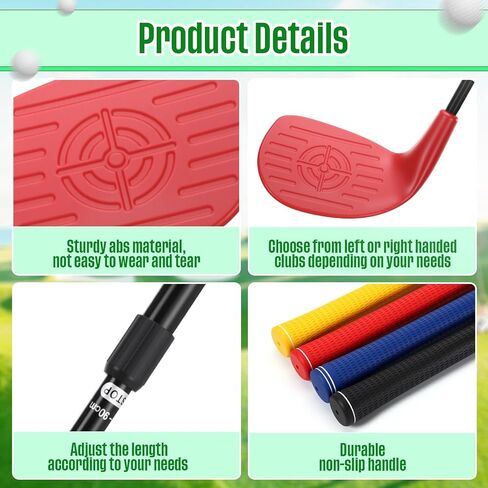 Realspring 4 Pack Backyard Golf Club Set Adjustable Golf Club for Backyard Game Plastic Chipping Clubs Hit Plastic Balls Outdoor Indoor Training Practice Gift(Right Hand) in Saudi Arabia