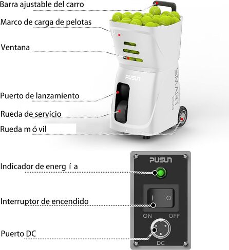 Smart Tennis Ball Machine - Auto Serve with APP/Remote/iWatch Control, 120km/h, 28 Landing Points, 4-6H Battery for Training/Coaching in Saudi Arabia