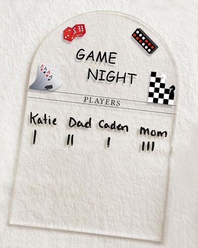 Generic Personalized Game Score Board - Acrylic Engraved Family Game Night Score Tracker,Personalized Gamer Gift, Wedding Gift, Housewarming Gift, Game Night Score Card in Saudi Arabia